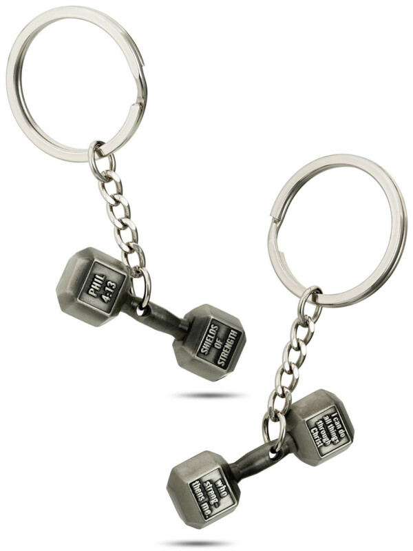 Dumbbell keychain